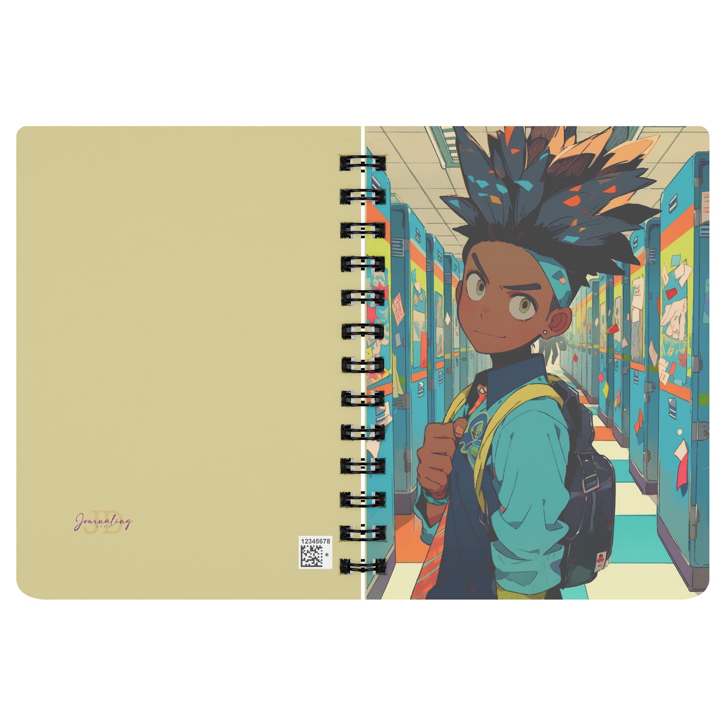 Male Anime School Boy I Spiral Notebook