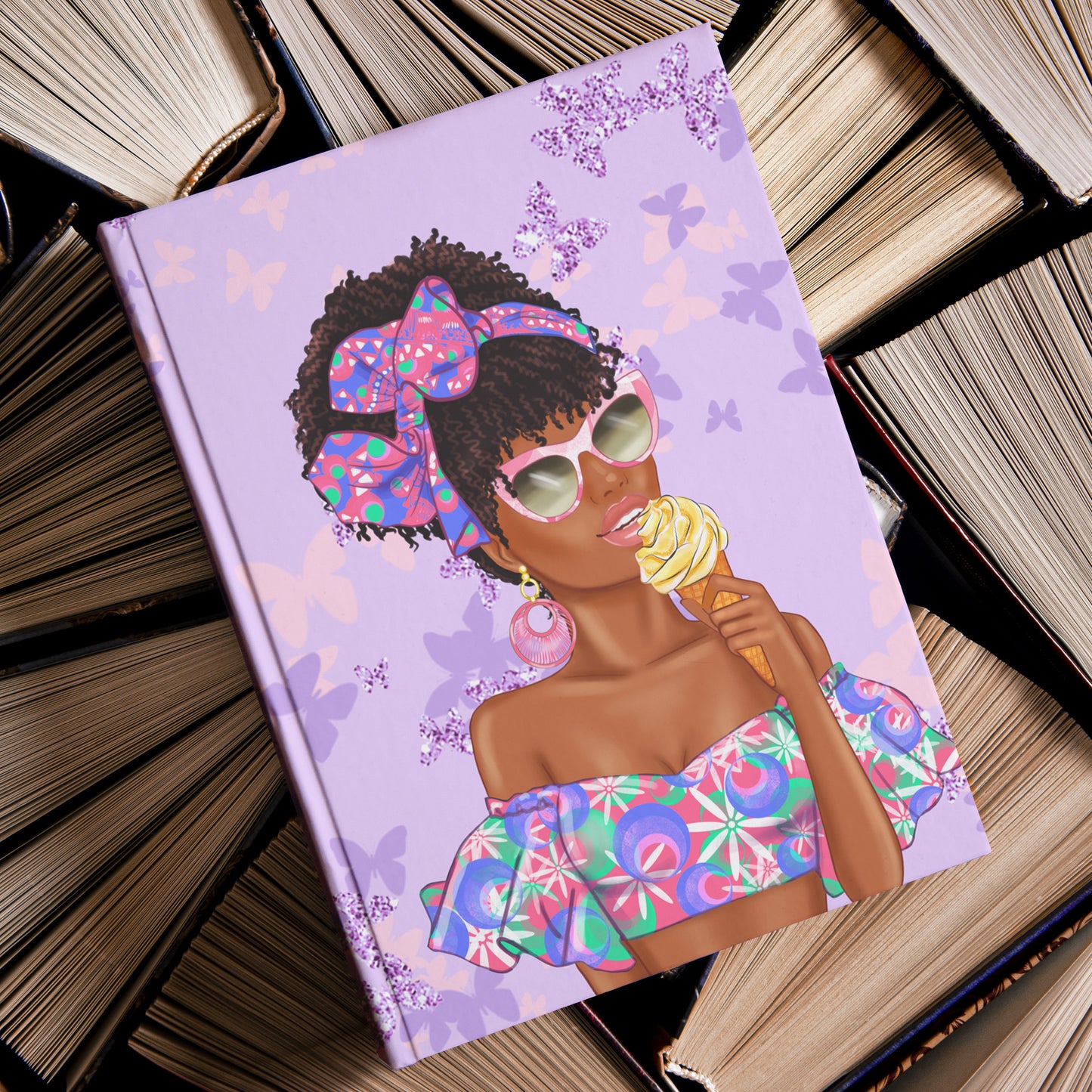 Ice Cream and Butterflies Hardcover Journal