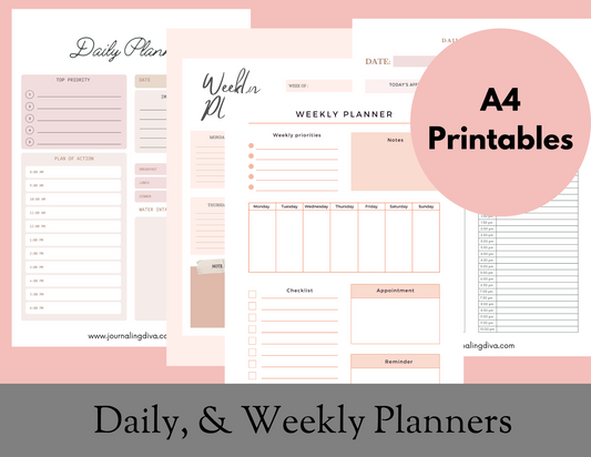 Daily & Weekly A4 Printable Planners