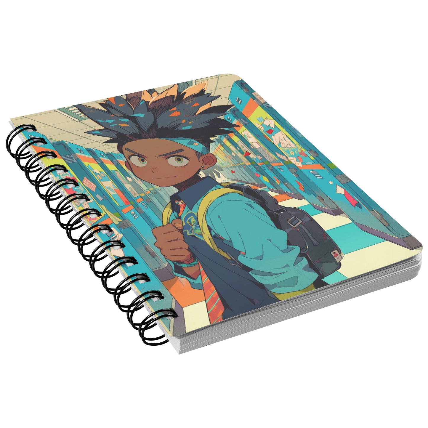 Male Anime School Boy I Spiral Notebook