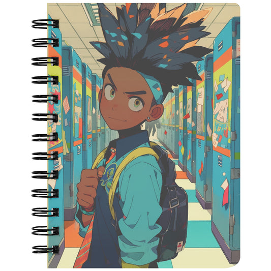 Male Anime School Boy I Spiral Notebook