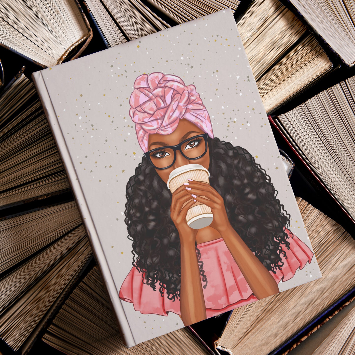 Coffee & Curls Hardcover Journal
